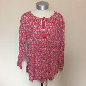 🐱Lucky brand patterned tassel long sleeve top